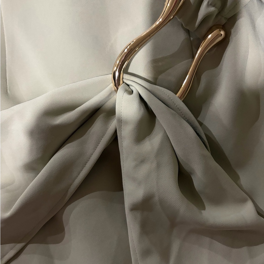 Lioness matcha colored martini Dress with Gold Details - Picture 3 of 3
